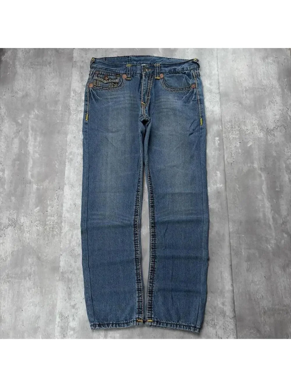 Y2K True Religion Grunge Joey Super T Straight Denim Jeans